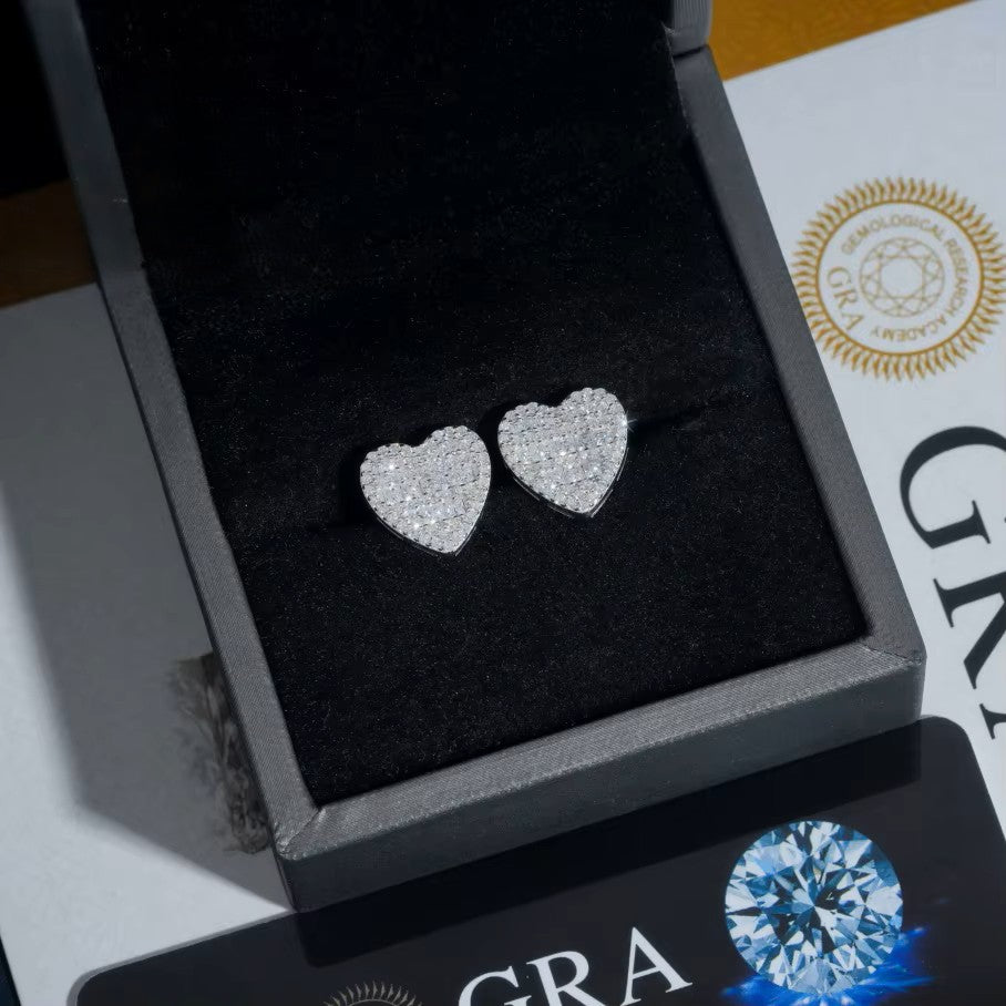 Heart Shape Stud Earring Moissanite