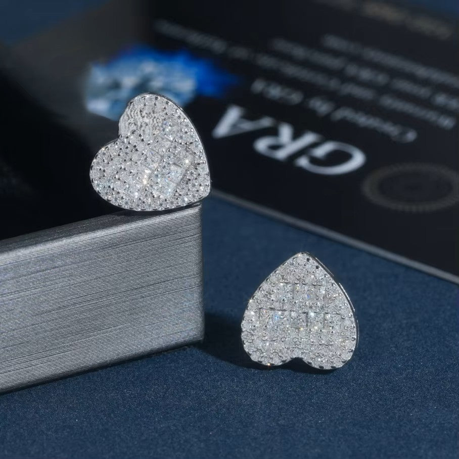 Heart Shape Stud Earring Moissanite