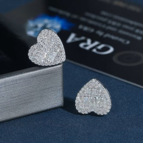 Heart Shape Stud Earring Moissanite