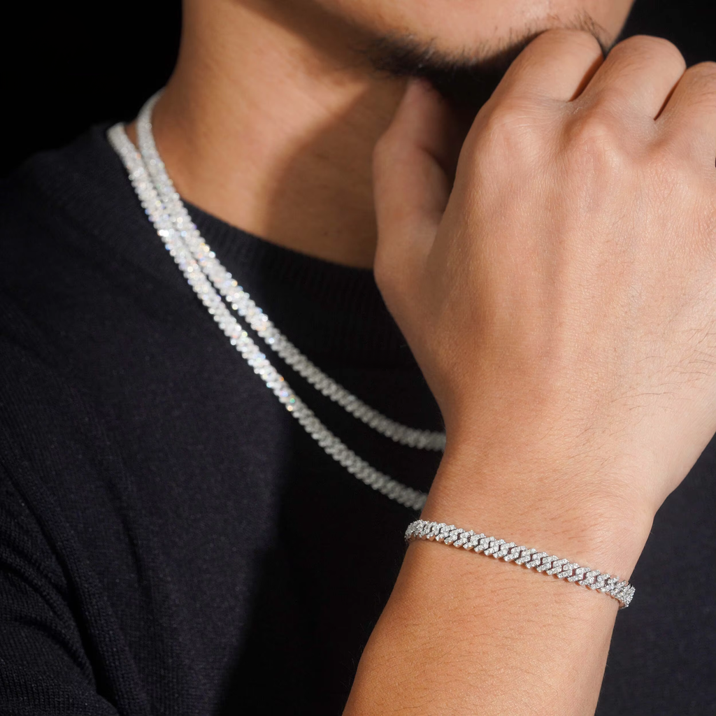 Iced Out Cuban Link Bracelet VVS Moissanite