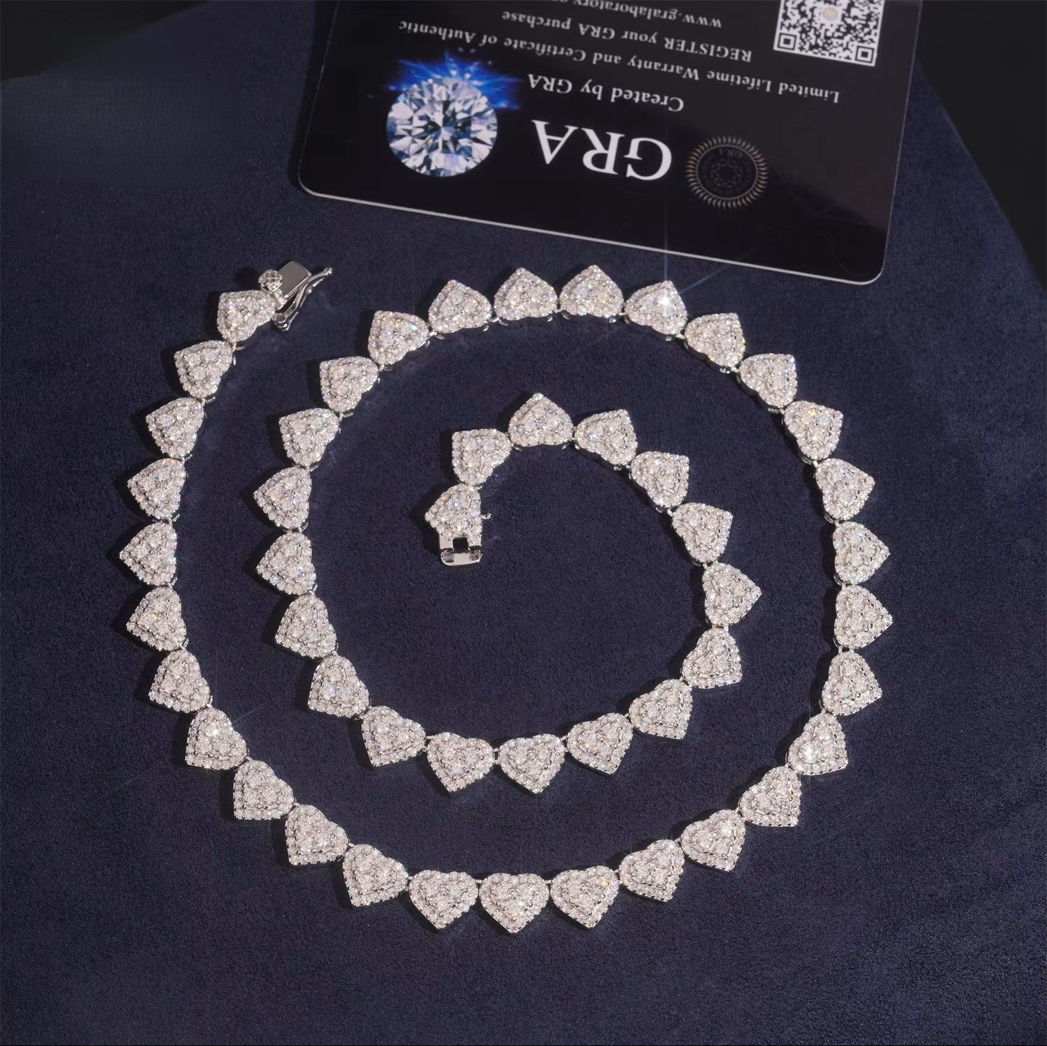 Iced Out Heart Shape Necklace Moissanite