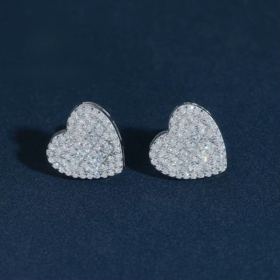 Heart Shape Stud Earring Moissanite