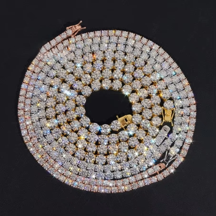 Iced Out Tennis Chain Necklace Moissanite