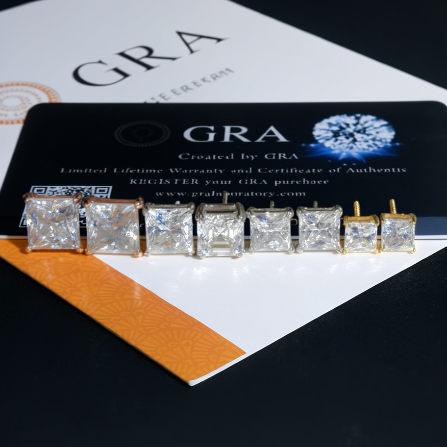 Princess Cut Earring Moissanite
