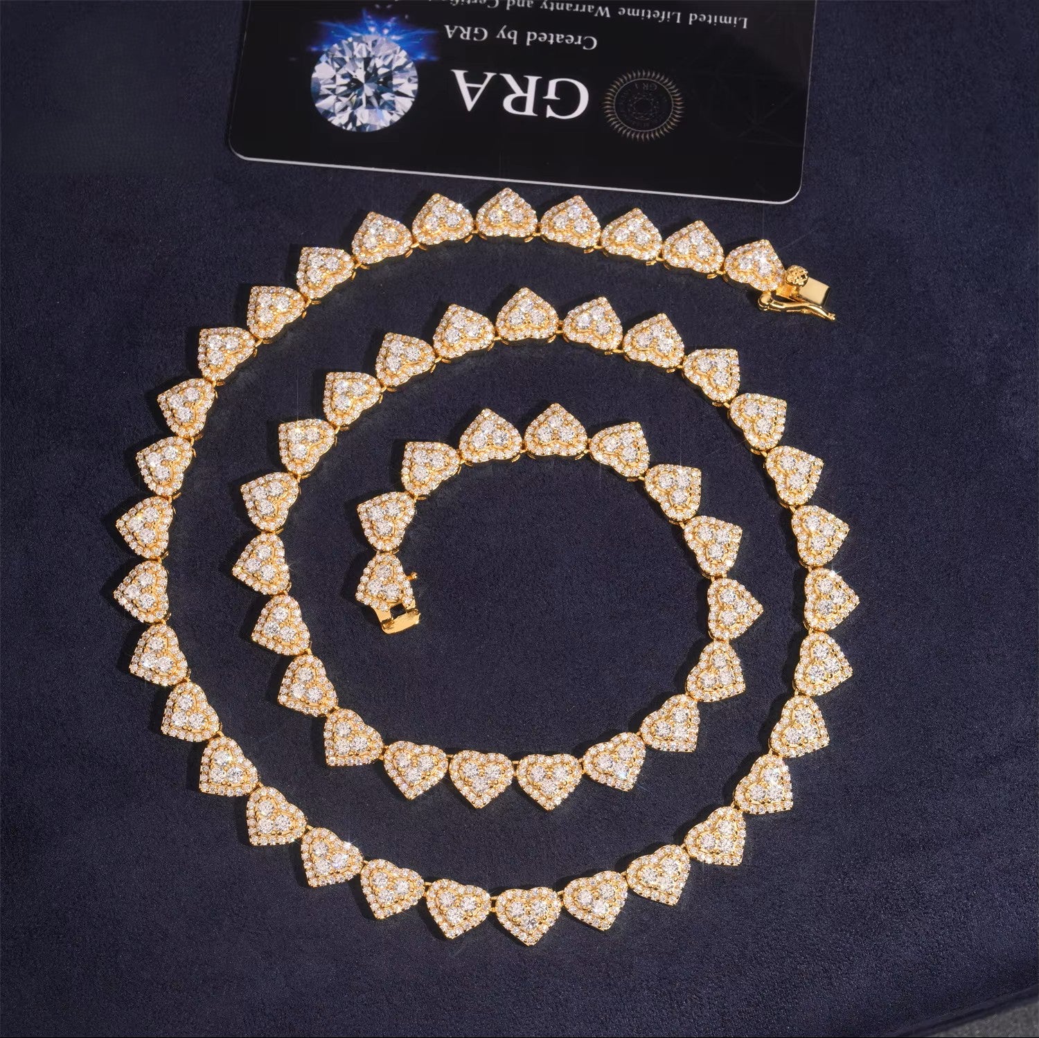 Iced Out Heart Shape Necklace Moissanite