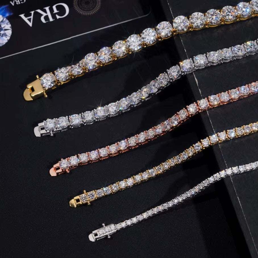 Iced Out Tennis Chain Necklace Moissanite