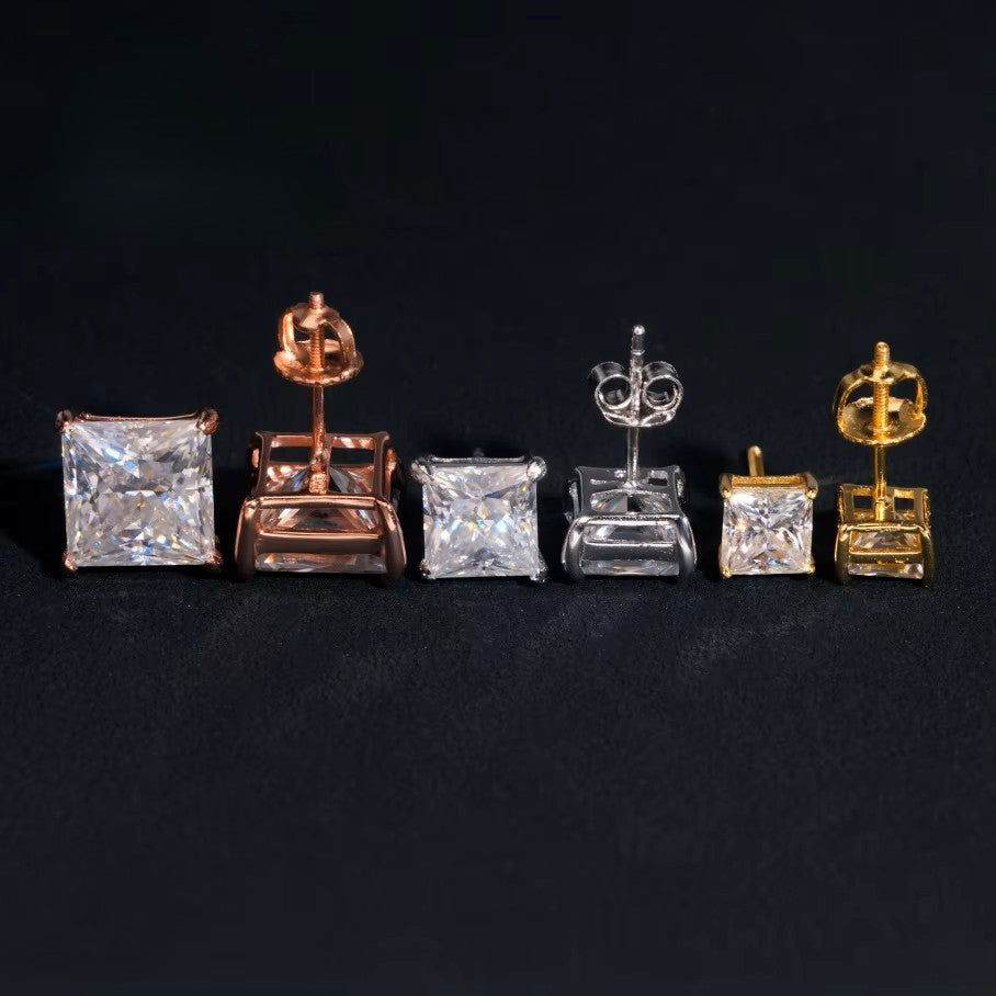 Princess Cut Earring Moissanite