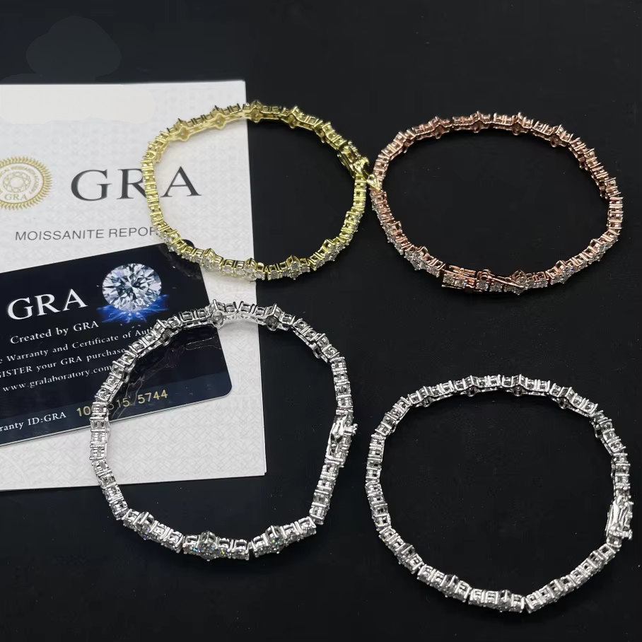 Iced Out Tennis Bracelet Cross VVS Moissanite