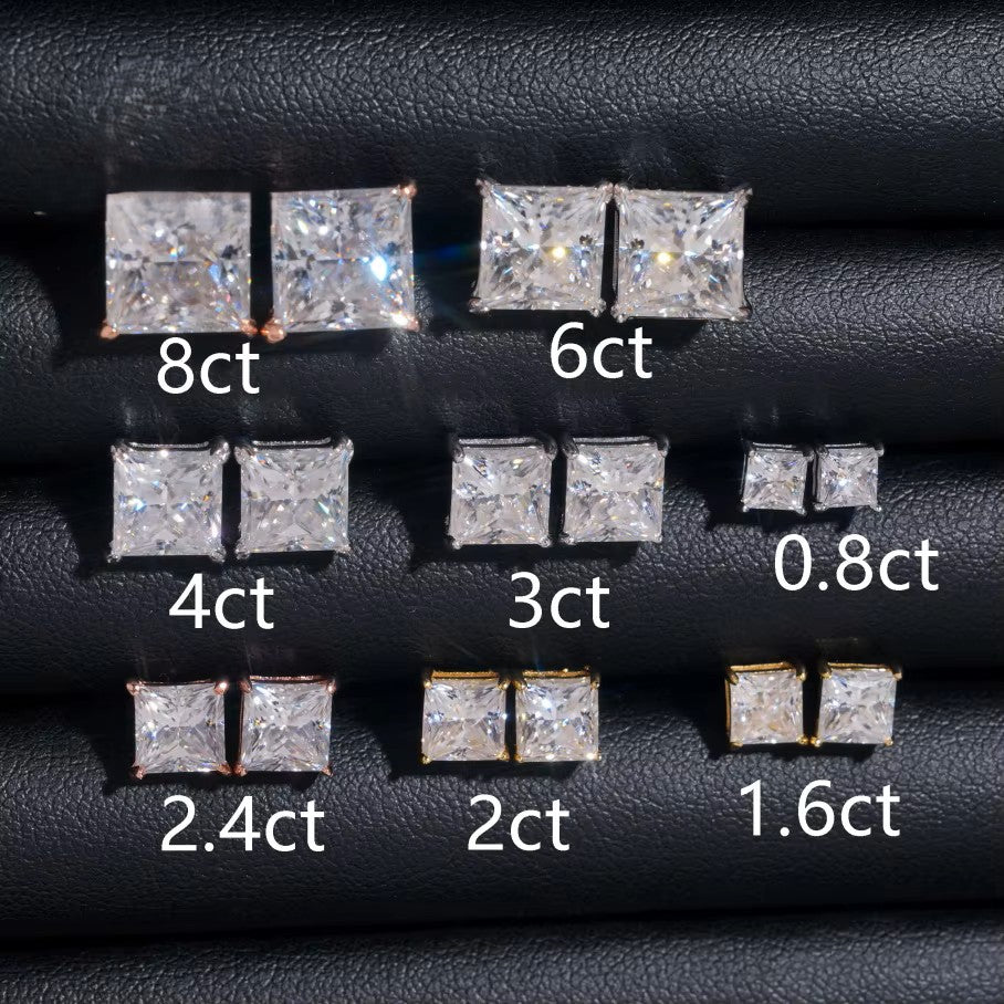 Princess Cut Earring Moissanite